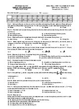 Đề kiểm tra 1 tiết môn Vật lý Lớp 11 - Mã đề 685 - Năm học 2019-2020 - Trường THPT Đông Anh